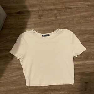 ZARA BASIC WHITE CROP TOP